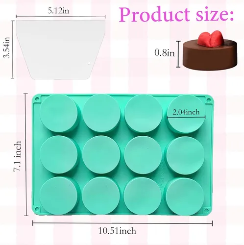 Miniatura 3 de Moldes redondos de 36 cavidades para galletas de chocolate, cilindro, cubierta de chocolate, moldes de silicona para dulces, mini pasteles, gelatina