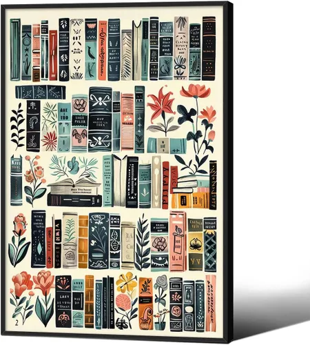 Miniatura 30 de Haitunone Arte de Pared de Lectura Femenina Victoriana Academia Oscura Libros Melancólicos Póster Pintura al Óleo Antigua Impresiones en Lienzo