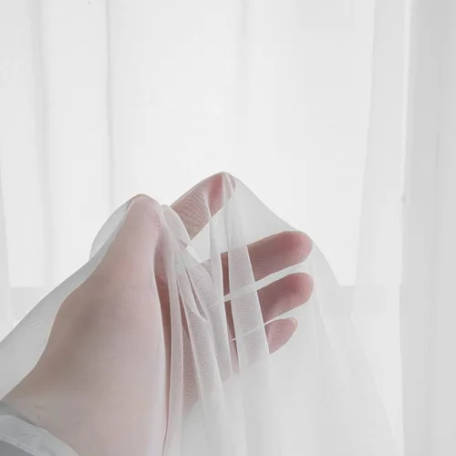 Miniatura 4 de Cortinas traslúcidas blancas para ventana de 84 pulgadas de largo, 2 paneles de cortinas traslúcidas de gasa filtrantes de luz, tratamiento