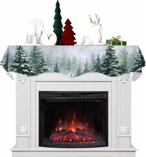 Miniatura 14 de Bufanda de chimenea navideña de 70 x 17 pulgadas, decoración de cubierta de bufanda de chimenea para estante de bufanda de chimenea, pasillo