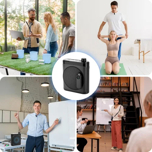 Miniatura 9 de Amplificador de voz inalámbrico con 2 micrófonos inalámbricos (Lavalier magnético), amplificador de voz portátil para profesores, fitness, aula