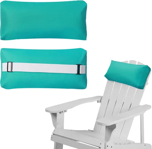 Miniatura 13 de Juego de 2 fundas de almohada para silla reclinable al aire libre, con correa ajustable, resistente al agua, para patio, jardín, playa, piscina, Gris
