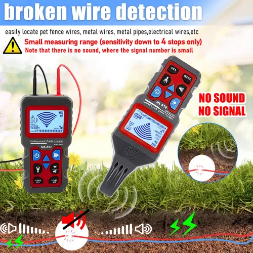 Miniatura 4 de NF-826 Probador de Cable Subterráneo Localizador de Circuitos Detector de Tubería de Metal Herramienta de Rastreador de Alambres Detecta