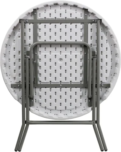 Miniatura 7 de Flash Furniture Elon Mesa plegable redonda de plástico blanco granito de 2.63 pies, color blanco