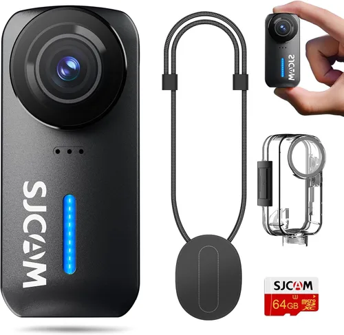 SJCAM Mini cámara corporal C110+4K: estabilización giroscópica de 6 ejes, cámara de acción POV magnética gran angular de 170°, resistente al agua de
