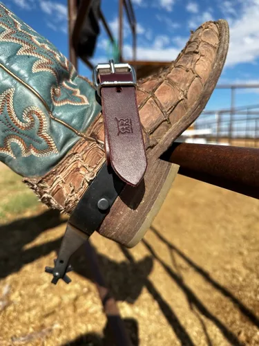 Miniatura 2 de Junior Bull Riding Spur Straps Latigo Leather