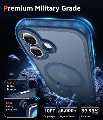 Miniatura 1026 de FNTCASE Funda para iPhone 13 Pro-Max: Fundas magnéticas transparentes compatibles con Magsafe Slim anti amarillamiento protección contra caídas
