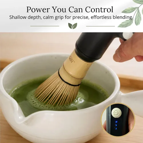 Miniatura 3 de Juego de batidor eléctrico Matcha – Espumador de mano recargable con batidor y soporte Agitador automático para la mezcla perfecta Espumador