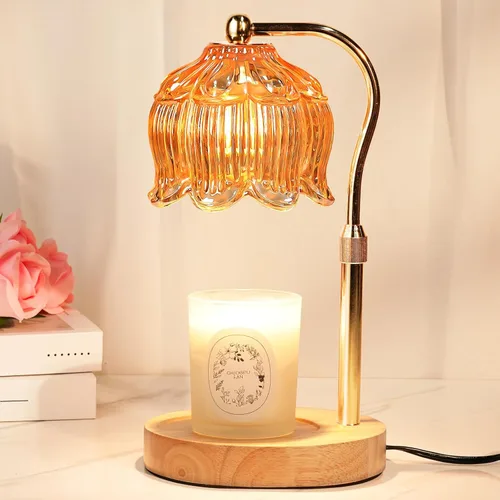 Miniatura 26 de Funistree Paquete de 2 lámparas calentadoras de velas de flores, lámpara de vela con temporizador, regalos de cumpleaños de Navidad para mujeres