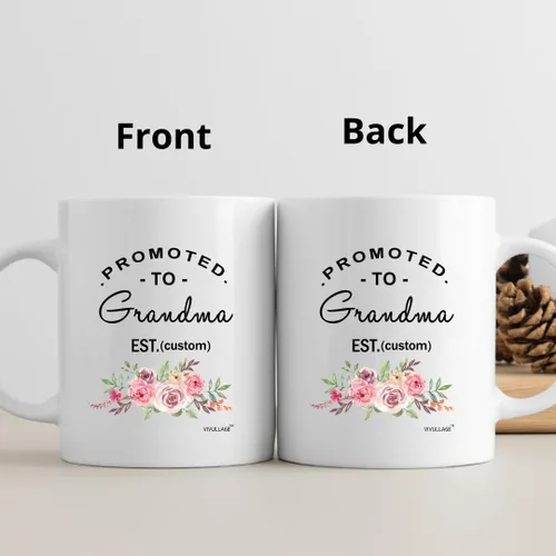 Miniatura 3 de Taza personalizada con texto en inglés "Promoted To Grandma Cup, Frist Time Grandma Cup, Grandma To Be", regalo para la nueva abuela, tazas de café