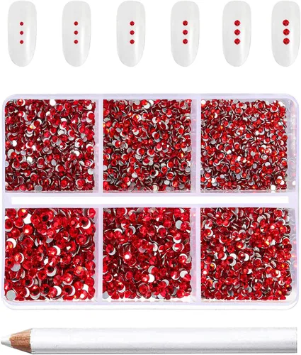 Miniatura 25 de Beadsland 7200 piezas de diamantes de imitación con parte trasera plana, gemas de cristal AB para uñas diamantes de imitación de cristal redondos