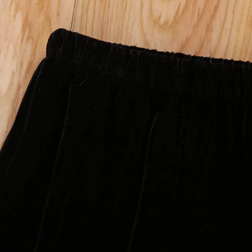 Miniatura 3 de GOOCHEER Pantalones de mezclilla rasgados con volantes y parte inferior acampanada, pantalones de mezclilla rasgados para niños pequeños
