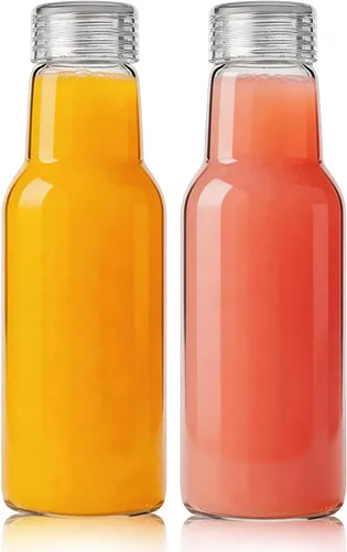 Miniatura 12 de Botellas de agua de vidrio con tapas, botellas de jugo de vidrio de 16 onzas, vasos resellables, tarros de vidrio transparente para almacenamiento