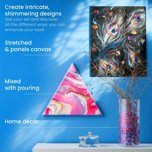 Miniatura 5 de Arteza Pintura acrílica metálica, juego de 8 tonos de joya en tubos de 4.06 onzas, pigmentos ricos, no se decolora, pinturas para artistas