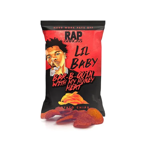 Miniatura 11 de Rap Snacks Lil Baby - Queso cheddar + papas fritas de crema agria, bolsas de 2.5 onzas, paquete de 6