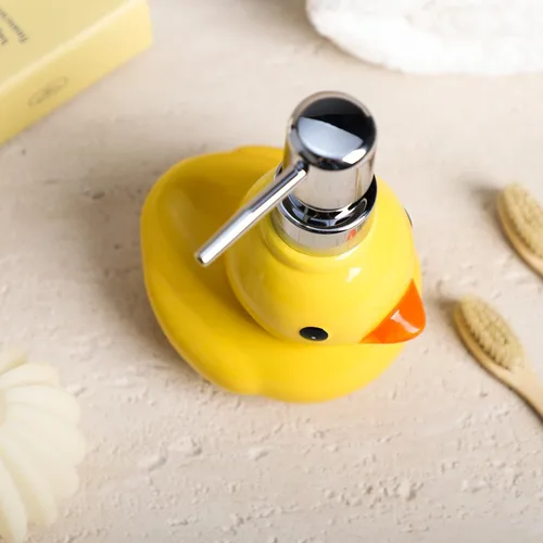 Miniatura 5 de Dispensador de jabón de pato de cerámica con bomba de botella de jabón o botella de loción, 9 onzas
