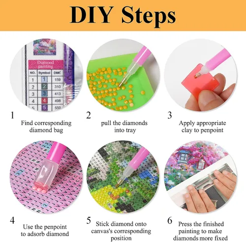 Miniatura 5 de Mowana Kits de arte de diamantes de mar para adultos, paquete de 6 – Kits de pintura de diamantes de playa para adultos, escenas de naturaleza, arte