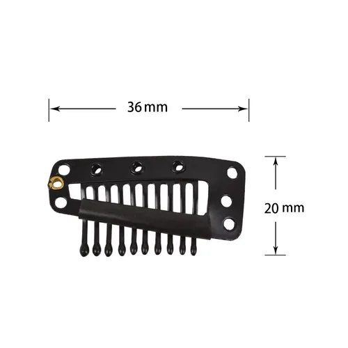Miniatura 2 de 50 pinzas para extensiones de cabello de 1.417 in, 10 dientes para extensiones de cabello y extensiones de cabello (negro)