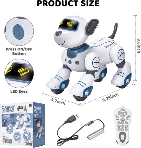 Miniatura 7 de Perro Robot de Juguete con Control Remoto: Perro Robótico Programable para Niños, Perro Robot Interactivo Inteligente, Mascota Robot que Baila