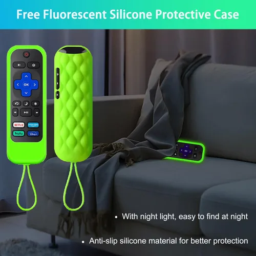 Miniatura 6 de Repuesto para control remoto Roku TV con funda de silicona, compatible con TCL/Hisense/Onn/Westinghouse/Insignia/Sharp Roku TV con 4 teclas