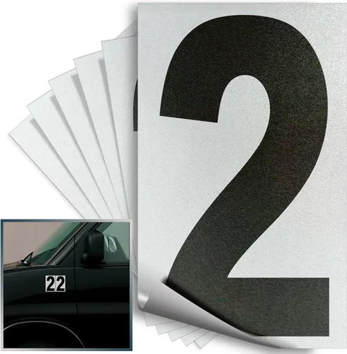 Miniatura 38 de iSYFIX Calcomanías de vinilo negro número 0 (Zero) – Paquete de 6 calcomanías de 1.5 pulgadas – Calcomanías de alta calidad, fondo reflectante