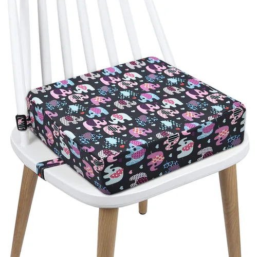 Miniatura 7 de Asiento elevador para niños o niñas, con hebilla de seguridad, lavable, de poliuretano, con 2 correas, para mesa de comedor, cojín elevador