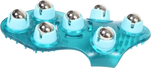 Miniatura 10 de BioSwiss Rodillo de masaje de garra, masajeador muscular de mano con 5 cabezales giratorios para espalda, piernas y hombros