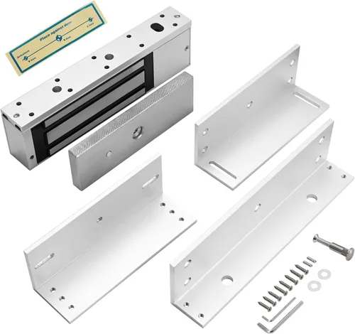 Cerrojo magnético eléctrico con soporte Z y L de 500KG 1200LBS de fuerza de retención, electroimán de seguridad de 12V, modo NC Fail Safe, puerta