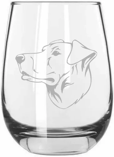 Miniatura 403 de Sakhalin Husky Dog - Copa de vino grabada personalizada de 15.25 onzas sin tallo