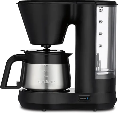 Miniatura 2 de Cuisinart - Cafetera de 5 tazas con jarra de acero inoxidable, máquina de café con depósito de agua extraíble, filtro de agua de carbón, función