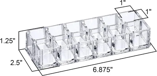 Miniatura 3 de Amazing Abby - Charm - Paquete de 2 organizadores de lápiz labial acrílico de 12 ranuras, soporte para lápiz labial, soporte para brillo de labios