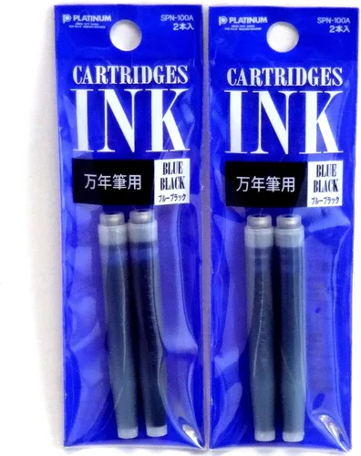 Miniatura 3 de Platinum Preppy - Pluma estilográfica, punta fina, azul negro (PSQ-300#3) + cartuchos de tinta SPN-100A #3 (azul negro) juego (importado de Japón)