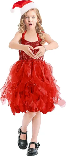 Miniatura 3 de Vestido tutú para niñas, vestido de tul con lentejuelas, vestido de princesa para niñas pequeñas, disfraz de fiesta de cumpleaños brillante