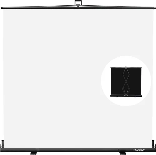 Miniatura 11 de 【Fácil configuración】 RAUBAY Fondo de pantalla azul plegable de 59.8 x 82.7 pulgadas, panel de croma key portátil y retráctil, fondo fotográfico
