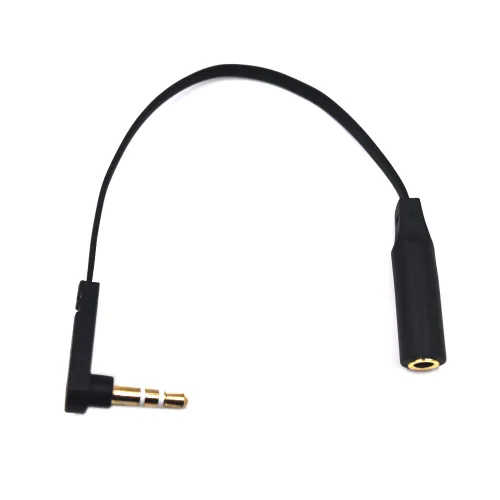 Miniatura 4 de Cable plano de audio de extensión TRS Jack de 5.9 in 1/8 de pulgada y 0.138 in, paquete de 2, ángulo de 90 grados de 0.138 in, enchufe estéreo de 3