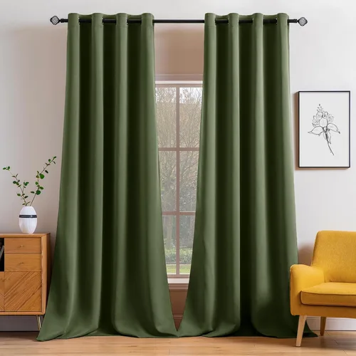 Miniatura 19 de MIULEE Cortinas opacas para dormitorio o sala de estar, juego de 2 paneles de cortina para ventana con aislamiento térmico y bloqueo de luz