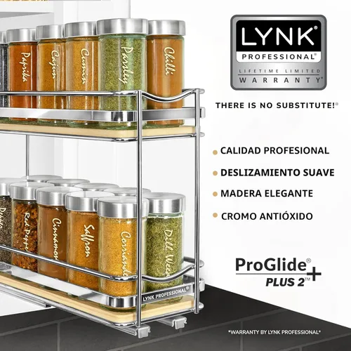 Miniatura 2 de LYNK PROFESSIONAL® Élite™ - Organizador de especieros extraíble para el interior de armarios de cocina - 4-3/8 pulgadas de ancho - Cajón deslizante