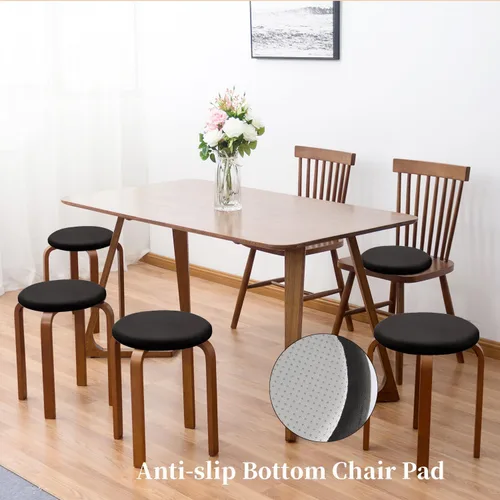 Miniatura 5 de Greenjin Cojín de asiento de espuma viscoelástica desmontable de 13 pulgadas, cojín redondo para silla antideslizante, almohadilla para taburete