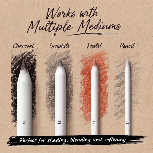 Miniatura 7 de Fulmoon 40 Pcs Blending Stump and Tortillion Set Paper Art Blenders for Drawing Sketch Shading Pencil Oil Pastel Blender Tools Drawing Supplies for