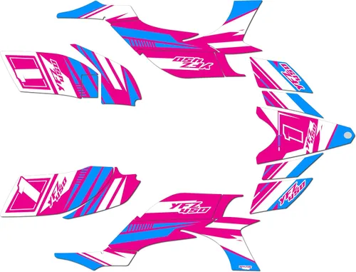 Kit de gráficos Kalair GFX para Yamaha YFZ 450 (2004-2008) Serie Razor Magenta de 16 Mil - Adhesivos de calcomanías personalizados para ATV UTV,