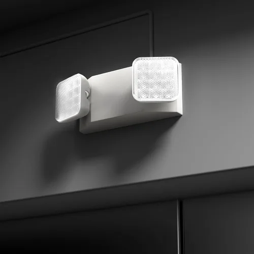 Miniatura 3 de Paquete de 6 luces LED de emergencia con batería de respaldo, iluminación de emergencia LED cuadrada ajustable de dos cabezales para el hogar