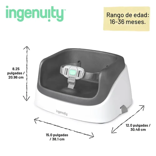 Miniatura 10 de Asiento elevador Ingenuity SmartClean para silla de cocina – Ligero para llevarlo a todas partes, fácil de limpiar, correa de arnés de 3 puntos