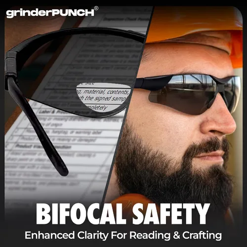 Miniatura 5 de grinderPUNCH – Anteojos de seguridad bifocales – Anteojos de sol para leer – Lupa resistente a impactos ANSI Z87 – Lectores de sol para trabajo