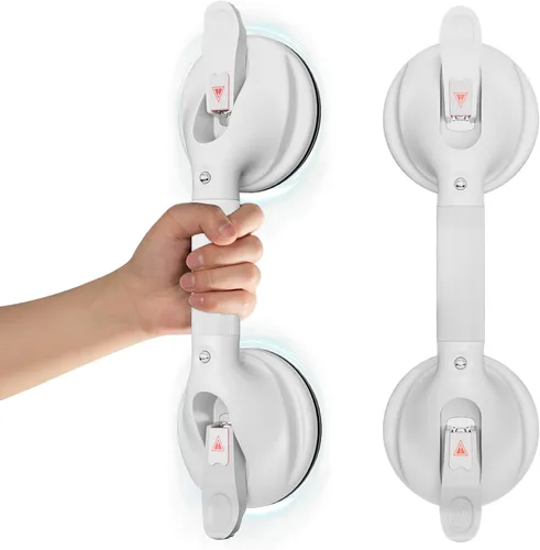 Miniatura 17 de DAILYLIFE Barras de agarre para bañeras y duchas, asas de ducha de 17 pulgadas con ventosa para ancianos, barra de agarre de seguridad para ducha