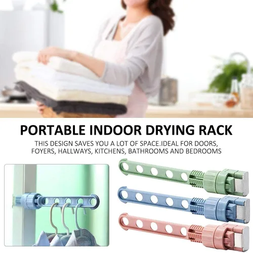 Miniatura 4 de Percha de plástico de gran capacidad, plegable, portátil, diseño elegante, fácil de instalar, multiusos