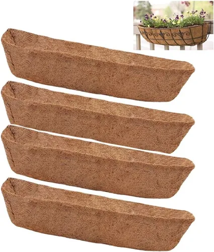 Miniatura 8 de Revestimientos para cesta de ventana de 30 pulgadas, preformado, revestimiento de coco y coco con tierra húmeda para cesta de ventana