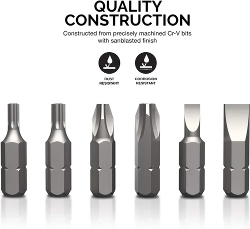 Miniatura 5 de NEIKO 10048A Juego de Brocas de Seguridad de 100 Piezas Acero Cr-V Adaptadores de 1/4 de Pulgada Phillips Ranurado Hexagonal Torx Star A Prueba