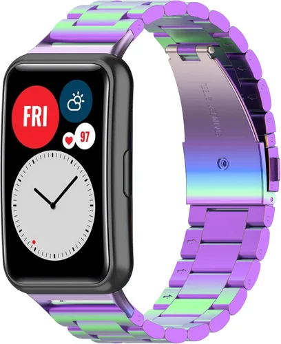 Miniatura 7 de Correa de repuesto para Huawei Watch Fit Band, de acero inoxidable, compatible con Huawei Watch Fit Smart Watch Paquete de 4