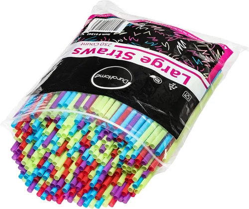 Miniatura 6 de Pajitas de plástico para beber, 250 popotes desechables sin BPA, multicolor, surtido - DuraHome (paquete de 250)