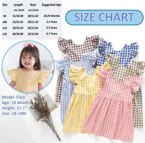 Miniatura 6 de Zanie Kids Vestidos de Pascua para niñas, vestido de verano para niñas, ropa de juego, trajes de fotos familiares